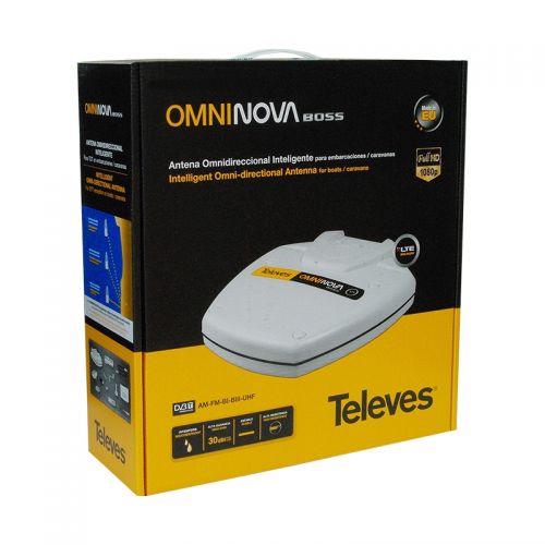 Κεραία TV OMNINOVA LTE τεχνολογίας BOSS TELEVES 144441 - Πολυκατευθυντική με απόρριψη 4G LTE και 3 ενισχυτες - Ιδανική και για Σκάφος Ανθεκτική σε Υγρασία και καιρικά φαινόμενα