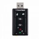 Κάρτα ήχου USB 7,1 CH Black External USB 2.0 to 3D Virtual Audio Sound Card Adapter Converter 7.1 CH