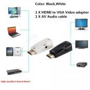 OEM HDMI Male To VGA Female Converter Box Adapter With Audio Cable For PC HDTV BK